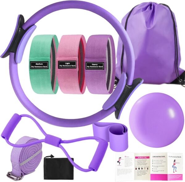 Home Pilates Kit for Women – Rings, Bands & Ball Set