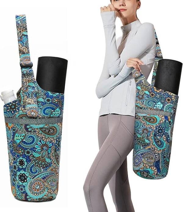 Yoga Mat Bag with Pockets and Adjustable Shoulder Strap