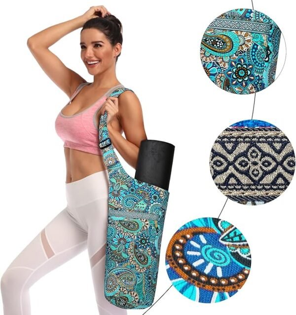Yoga Mat Bag with Pockets and Adjustable Shoulder Strap - Image 4